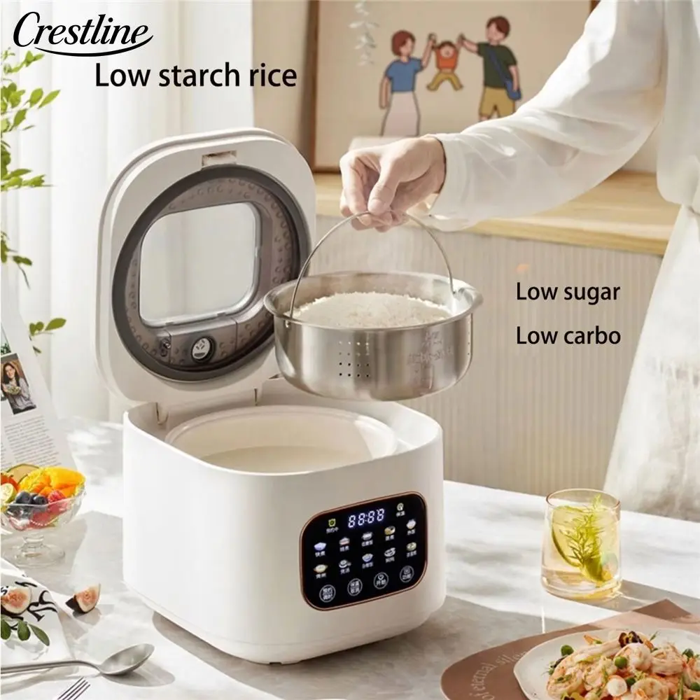 Multipurpose Smart Mini 3L Rice Cooker Ceramic Inner Pot Low Sugar Function 10 Menus Electric Cooker Plastic Accessories