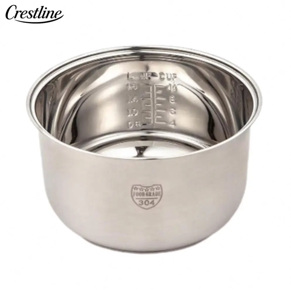 2L Stainless Steel 304 Inner Pot with Aluminum Universal Electric Rice Cooker Spare Parts for Household Use Straight Design
