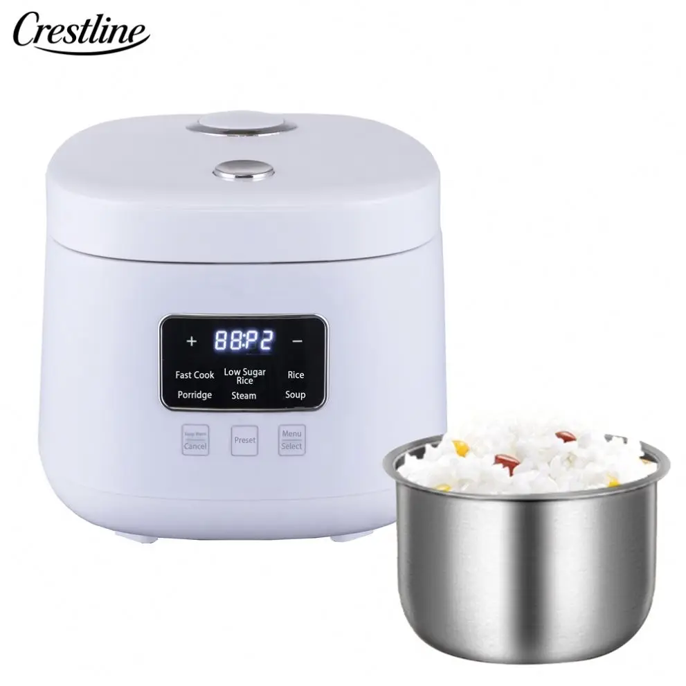 Hot Sale 2L Portable Stainless Steel Electric Rice Cooker Smart Mini Multicooker with Inner Pot Small Kitchen Appliances