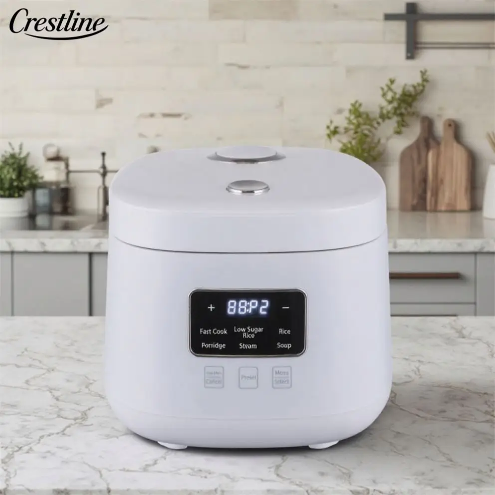 2L Digital Smart Electric Rice Cooker Low Sugar Non-Stick Mini Kitchen Appliance with Touch Screen Control for Household Use