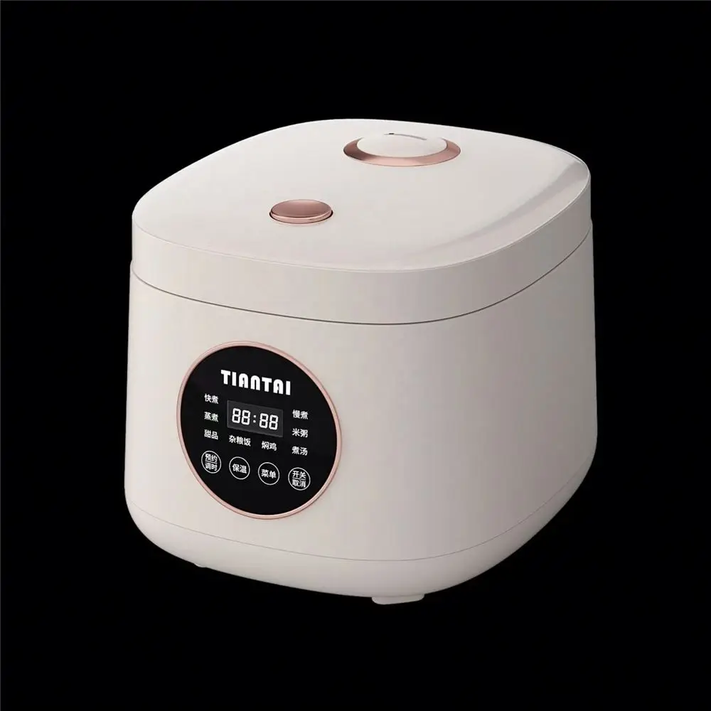 Ceramic Electron 2L Mini Electric Rice Cooker Multi-Purpose Home Appliance with Measuring Cup for Household Use