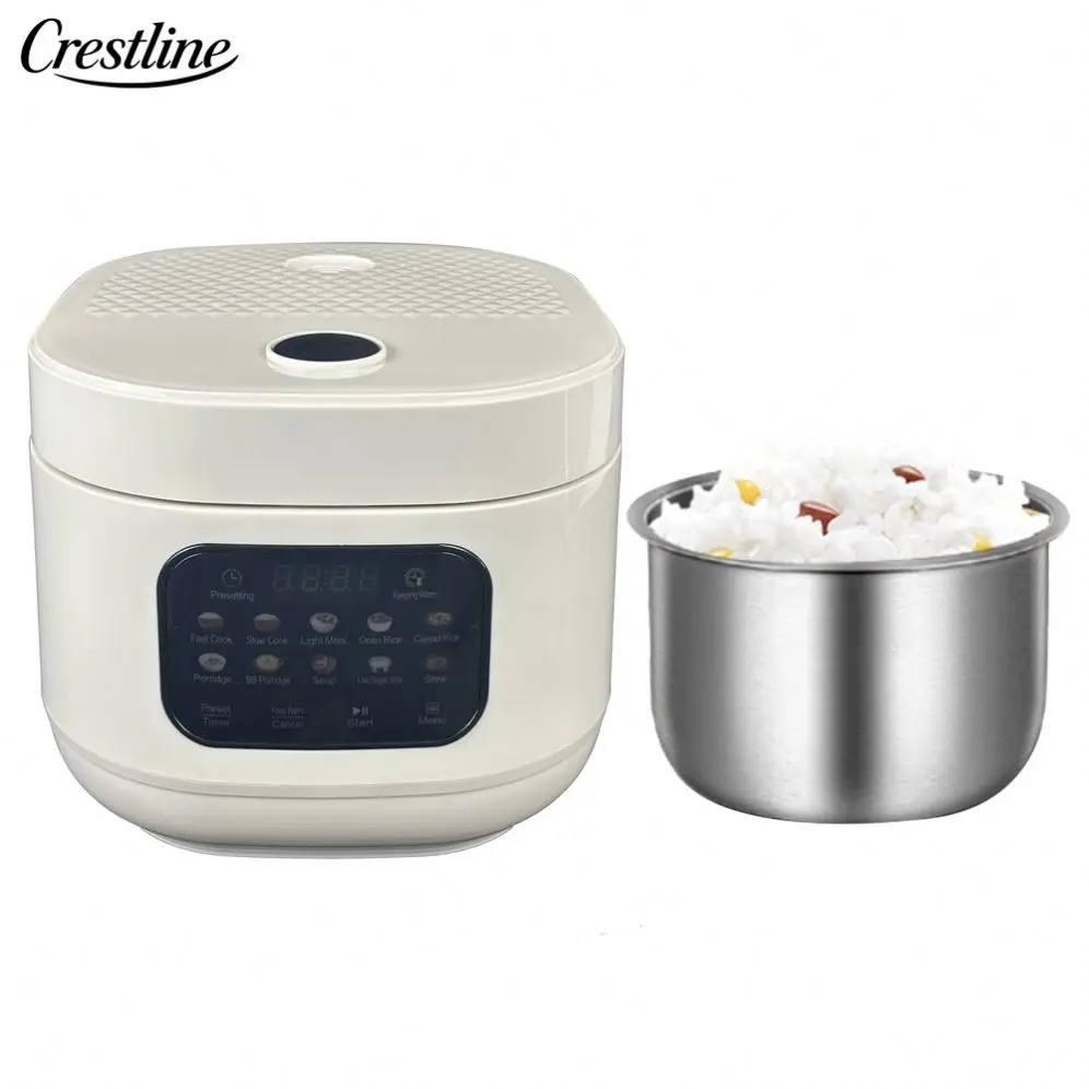 New Arrival 3L Smart Rice Cooker Electric Mini Multi Cooker Stainless Steel Inner Pot Plastic Housing Includes Measuring Cup