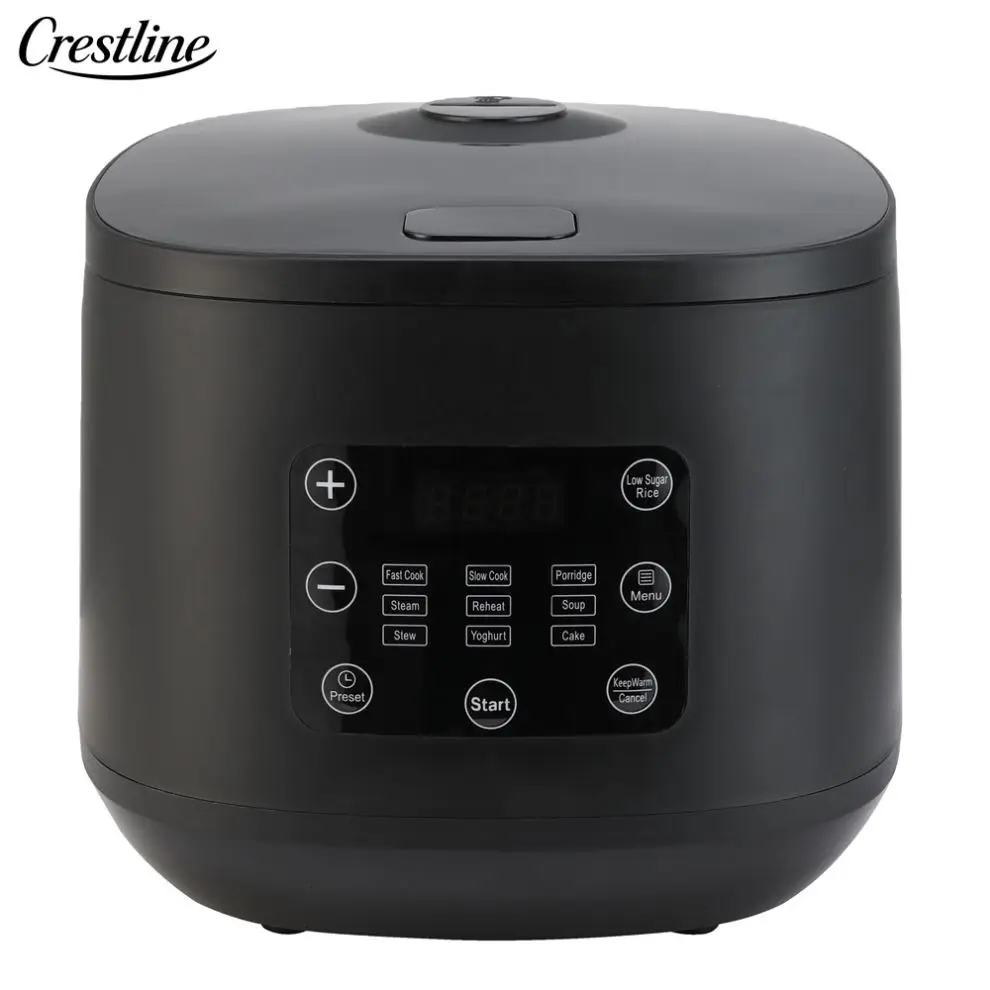 Smart 5L Household Electric Rice Cooker with Square Digital Display Multi-Cooking Option and Measuring Cup for Home Use