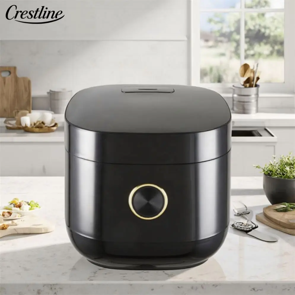 Modern Digital Electric Rice Cooker 3L 500W Square Shape Aluminum Inner Pot Measuring Cup Small Size Household Kitchen Appliance