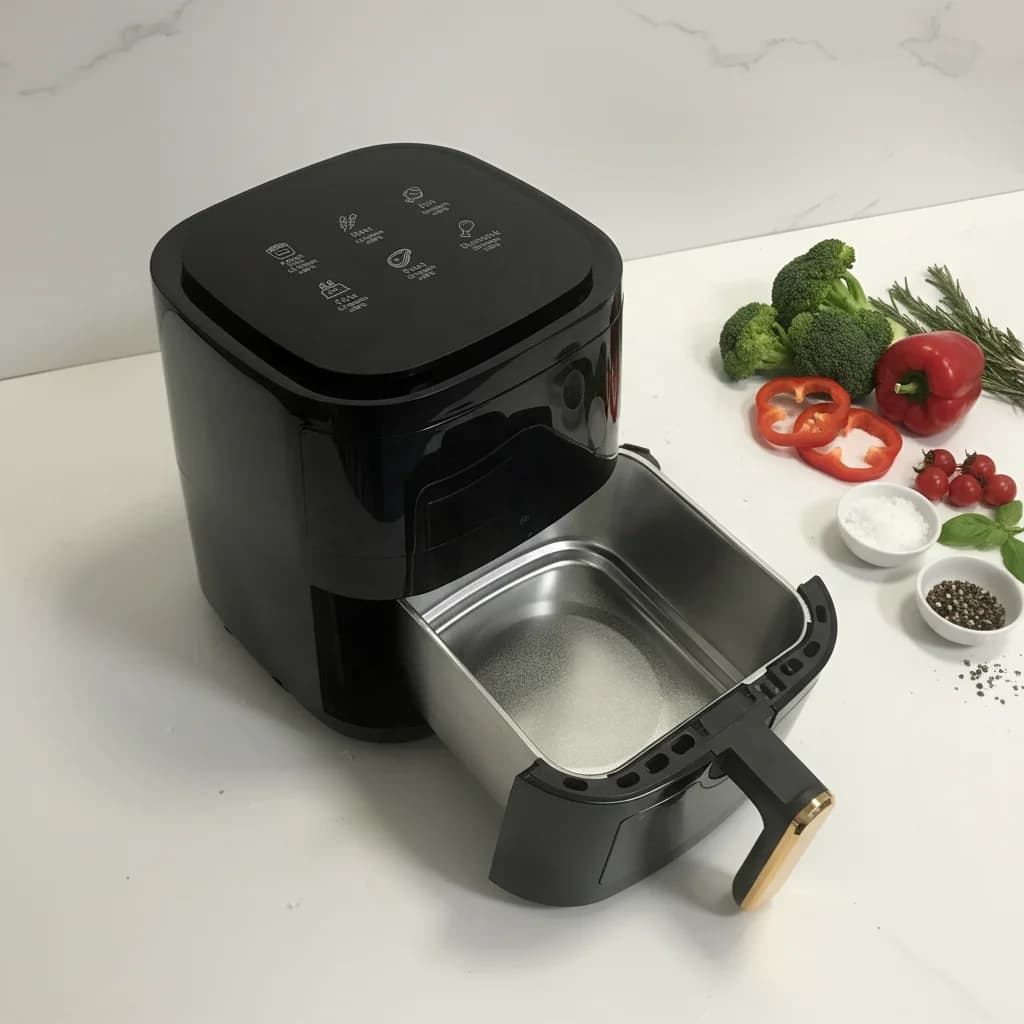 New Modern Stainless Steel Inner Basket 5L Display Screen Air Fryer 6 Menus Digital Control High Quality Electric Household