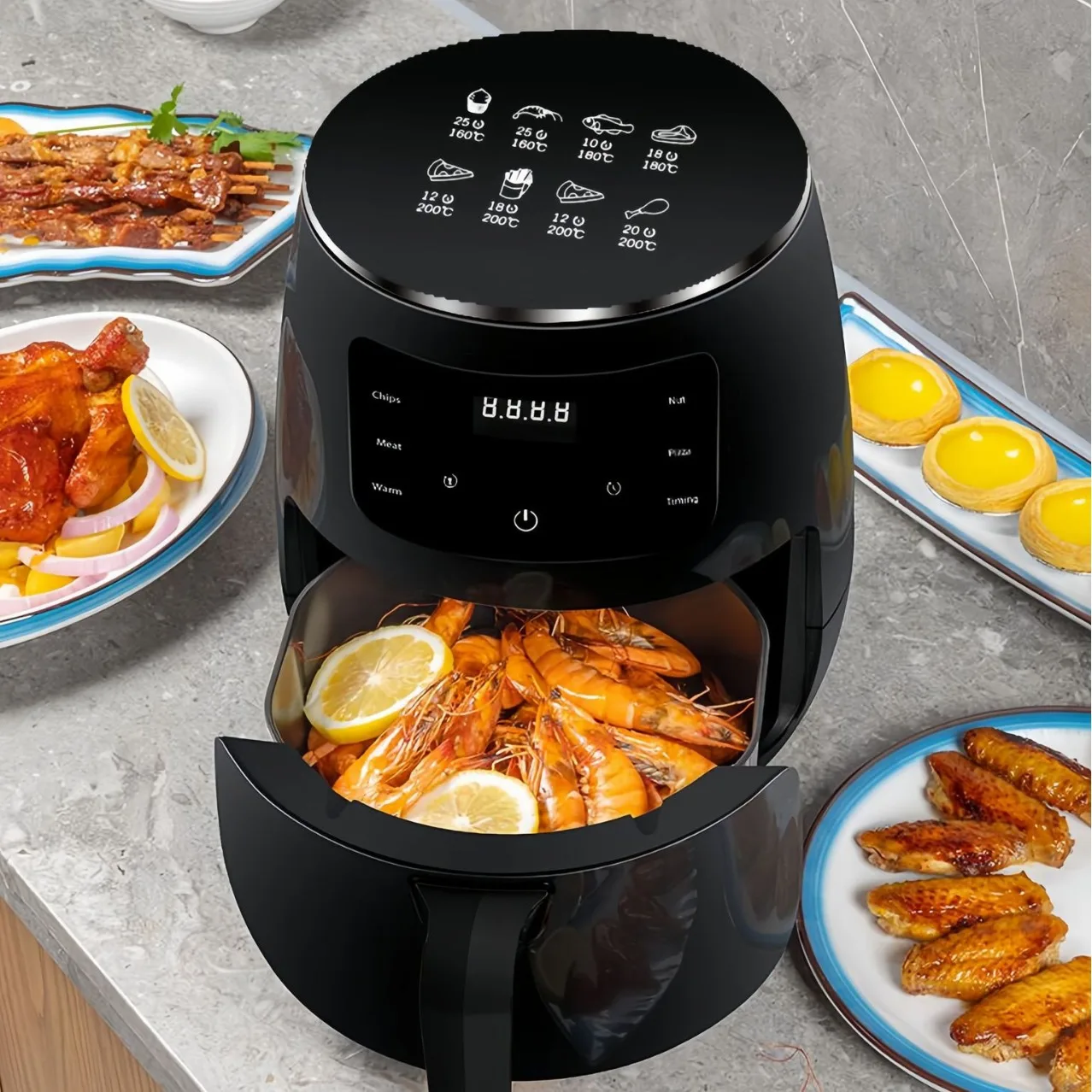 High Quality 220V 3.5L 1400W Led Digital Touch Screen Single Pot Home Air Fryer
